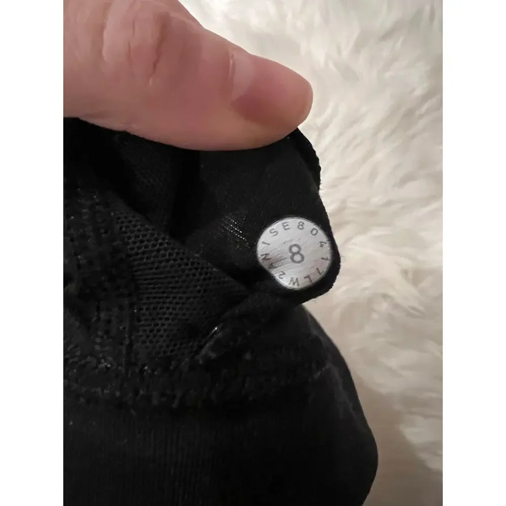 Lululemon Break Free Sports Athletic Yoga Bra Nulux Frozen Floral Black Womens 8 - Picture 9 of 9